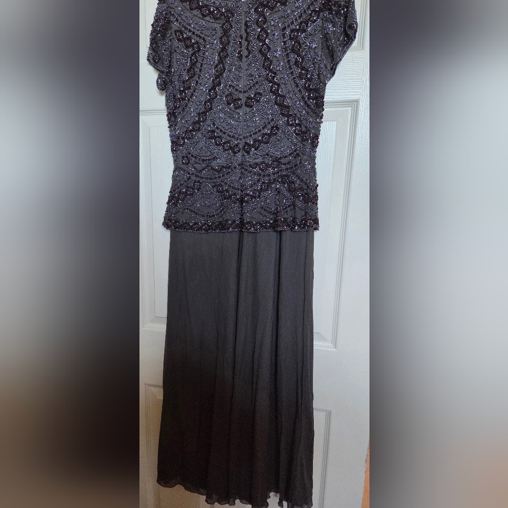 Pisarro Nights Charcoal Beaded Dress